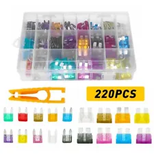 220pcs Car Truck Auto Blade Fuse Automobile Assortment Kit Box for most Vehicles