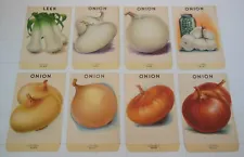 Lot of 8 Vintage VEGETABLE SEED PACKETS (S18)-Schmidt Litho-3 1/4" x 5"-Onions