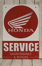 Honda Motorcycles Tin Metal Sign Parts & Service Vintage Style Mechanic XZ