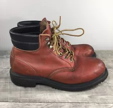 Red Wing 2245 Leather Rubber Neck Work Safety Toe SuperSole Mens Boots Size 8