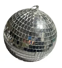 Vintage Glass 7” Disco Ball 24” Circumference. Mirrored Glass 1970’s Mosaic