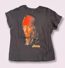 2004 DISNEY VTG Pirates of the Caribbean Johnny Depp Movie Promo T Shirt XL RARE