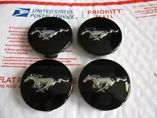 Set of 4 Genuine OEM 2015-2024 Ford Mustang Black center caps P/N FR3C-1A096-AC (For: Ford Mustang)