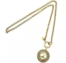 Chanel Coco Mark Round Chain Necklace Gold Ladies' Fashion Accessories