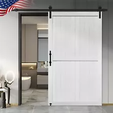 S&Z TOPHAND® 48in x 84in MDF Barn Door with 8FT Sliding Door Hardware Kit, 24...