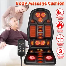 8 Modes Massage Seat Cushion Heated Back Neck Body Massager Chair For Home & Car