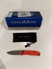 Benchmade Mini Bugout Drop-Point Folding Knife Orange Brand New