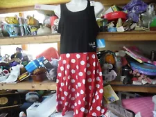 Disney Minnie Mouse 50/50 blend sleeveless red & black dress size L ( 11/13) NEW