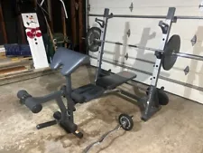 Olympic weight bench set with 300 lb weights