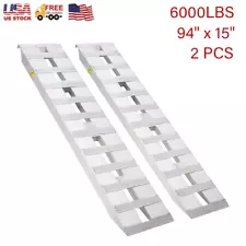 2PCS 94"x 15"Aluminum Trailer Ramps 6000lbs for ATV Motorcycle Quad Snow Blower