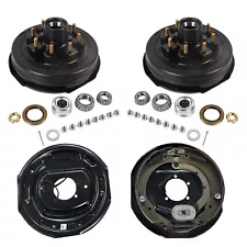 8 on 6.5" Trailer Hub Drum Kits with 12"x2" Brakes for 7000lb 12x2 Axle