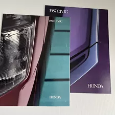 HONDA CIVIC SALES BROCHURES 1986 & 1987, SEDAN, HATCHBACK, Si, WAGON