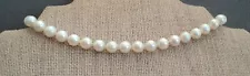 Vintage Short Cultured PEARL Choker NECKLACE 13" Lustrous White 8mm Bridal