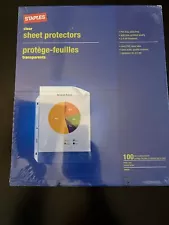 Staples Medium Weight Sheet Protectors Clear 100/Box 10524