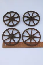 antique cast iron wheels for toy wagon or baby cart, industrial vintage hardware