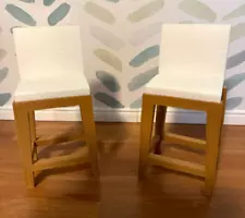 White Bar Stools (2)-Furniture for Barbie & 11 1/2" Dolls 1/6 Scale