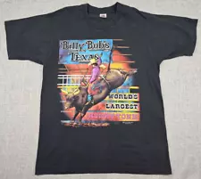 Vintage Billy Bob's Texas Shirt Adult Large Black Bull Riding Honky Tonk Mens