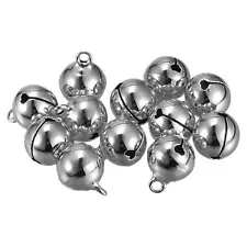 Jingle Bells, 14mm 12pcs Small Bells for Craft DIY Christmas, Silver Tone