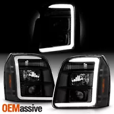 For 07-13 GMC Yukon XL 1500 2500 [LED Tube Parking] Projector Black Headlights (For: More than one vehicle)