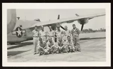 Vintage US Military WWII Photo Airmen B24 Bomber Plane Aircraft World War II