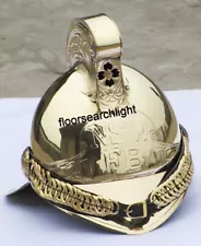 Vintage Brass NSW FB Fireman Helmet Finish Fire Brigade Rider Halloween Gift