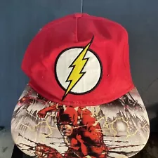 The Flash Youth Size Snap Back Red With A Multi Colored Brim Logo Hat / Cap