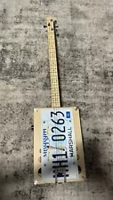 6 String Electric Cigar Box Guitar Hand Made License Plate ! Used