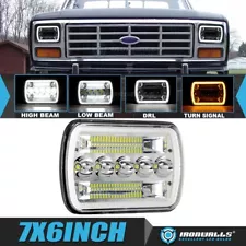 For Ford F-150 F-250 F-350 1978-1986 Chrome LED Hi-Lo Headlight DRL Turn Signal (For: 1982 Ford F-250)