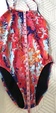 JOLYN Size 28 BRANDON One Piece Back Swim Swimsuit Pool Beach Watercolor Print