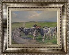 Oil painting. Harald Kjaer(1876-1948):”Looking for pastures new” (1941)