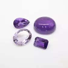 Bundle of 4 Amethyst Loose Gemstones