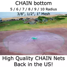 Cast Net 5-6-7-8-9-10 Ft Mono Drawstring 3/8"-1/2"-1" CHAIN Bottom. Best Quality