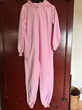 Adult Unisex Fleece Pink Alien Costume One Piece Halloween Sz M Energizer Bunny