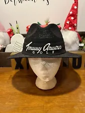 Vintage 80s 90s Tommy Armour Golf Straw Panama Black Hat USA MADE Adult RARE