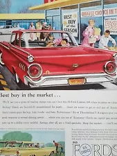 1959 red Ford car yellow Ranch station wagon original color Ad