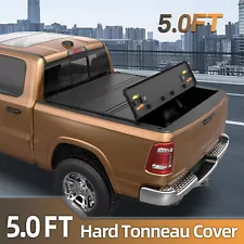 5FT 3-Fold Hard Truck Bed Tonneau Cover For 2017-2024 Honda Ridgeline Fleetside (For: Honda Ridgeline)