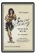 The Original Sailor Jerry Spiced Rum Tin Sign 8”x12” Bar art Man cave tattoo