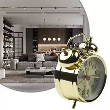 NEW Mechanical Retro Gold Vintage Manual Wind Up Metal Table Alarm Clock