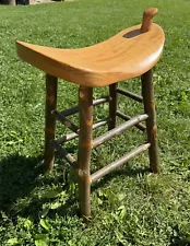 Rustic Western Saddle Stool 24” Minimally Used Barn Counter Horse Riding Decor