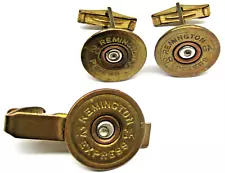 Cufflinks Remington 20 Gauge Shotgun Shell with 12 Ga. Express Tie Clip