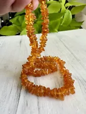 Strand of Baltic Amber Chips. 18 inch strand Small to Medium size