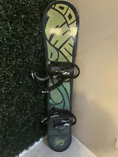 Rare Mountain Dew Snowboard Wrapped Green With The 5th Element Bindings