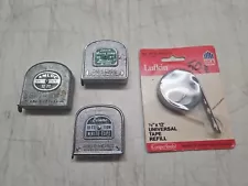 Lot of 3 Vintage Tape Measures LUFKIN AMLOC EVANS & LUFKIN NOS Tape Refill