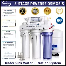 5 Stage Reverse Osmosis Home Drinking Water Filter System Purifier Under Sink