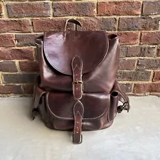 Village Tannery NYC Designs Sevestet Brown Leather Backpack Shoulder Bag Adult