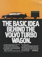 1988 Volvo 740 Turbo Wagon - vs. Lamborghini Pulling Trailer - Print Ad Photo