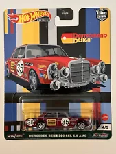 Hot Wheels Premium Deutschland Design Red MERCEDES-BENZ 300 SEL AMG Real Riders