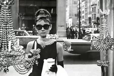 Audrey Hepburn Window Poster! Beauty Breakfast at Tiffany’s Black and white NYC