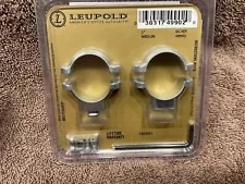 Leupold STD #49902 1” Medium SILVER Ring Set. NOC