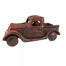 Cast Iron PLYMOUTH red pickup truck toy 4" long vintage replica